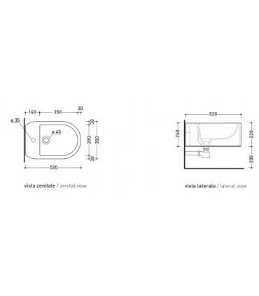 Bidet sospeso monoforo Flaminia serie Astra AS218