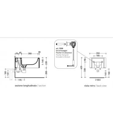 Bidet suspendu Flaminia série Astra AS218