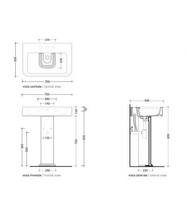 Wall-mounted washbasin Ceramica Flaminia Madre series