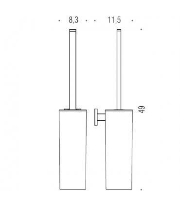 PORTE-BROSSE MURAL BASIC Q B3707