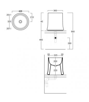 Lavabo da appoggio alto Simas Sharp art.SH10