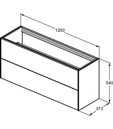 Mobile lavabo laccato a 2 cassetti senza top Ideal Standard Conca