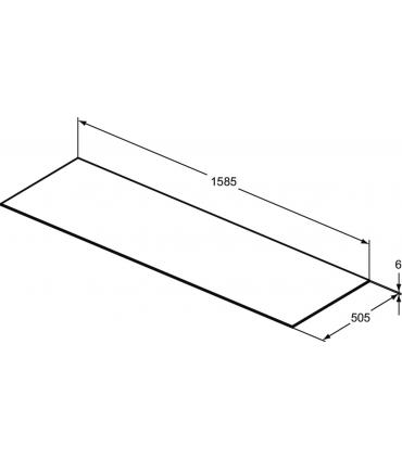 Plan de travail en grès Ideal Standard. Conca profondeur 50cm