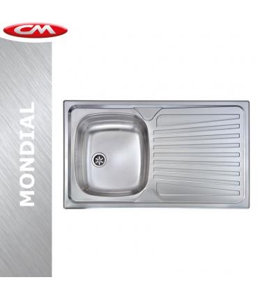 CM built-in stainless steel sink, 2 bowls, 86x50