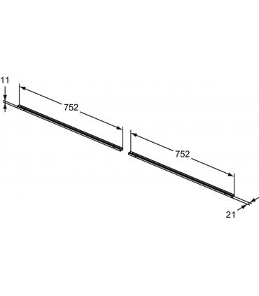 T4351Y2 JEU DE 2 BARRES D'ÉCLAIRAGE À LED MM.1600