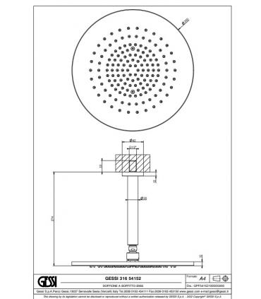 Ceiling shower head Gessi Intreccio collection art. 54152