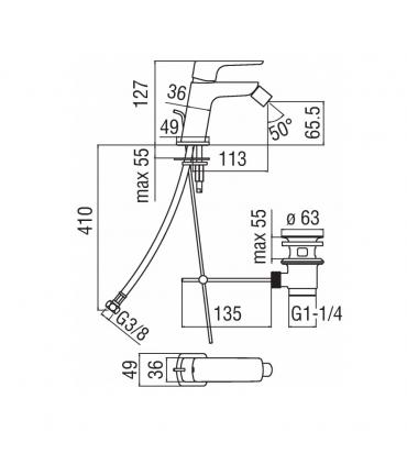 Miscelatore bidet monoforo Nobili acquaviva art.VV103119/1