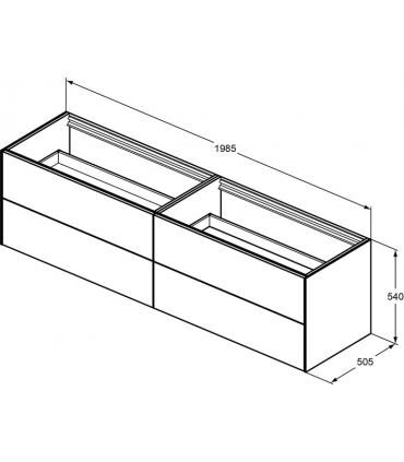 Meuble sous-vasque en placage Ideal Standard pour lavabo sans dessus