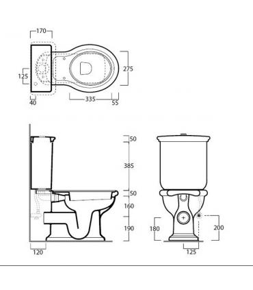 Cistern for toilet close-coupled, Simas Lante