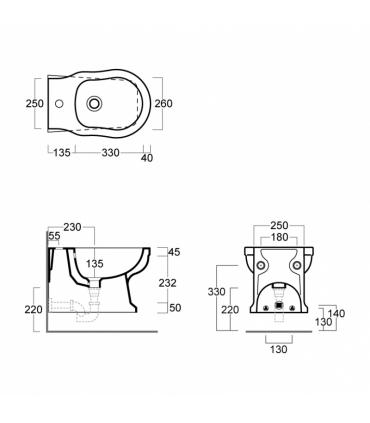 Bidet suspendu, Simas collection Londra