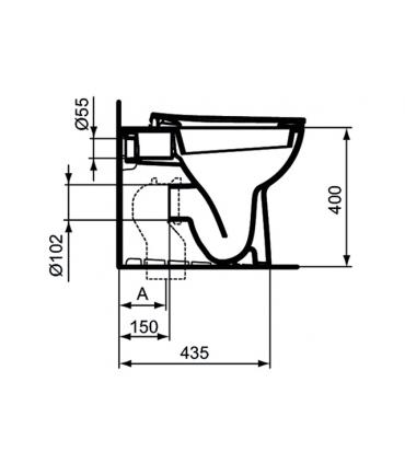 Wc filo parete a pavimento Ceramica Dolomite Quarzo E0709