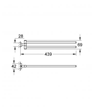 Portasalviette doppio snodato Grohe Essentials Cube art.40624001