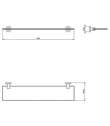 Cosmic Kubic Cool 335060 shelf 60cm, chrome and crystal