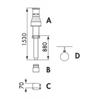 Passante fuori tetto 80/125 in polipropilene Vaillant 303200