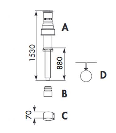 Passante fuori tetto 80/125 in polipropilene Vaillant 303200
