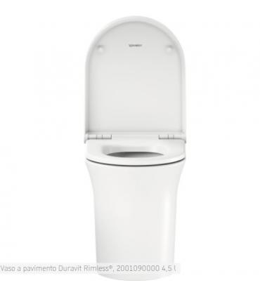 Vaso a pavimento filo parete Duravit, serie White Tulip 200109, con trattamento WonderGliss