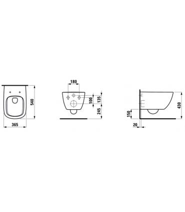 Wall hung toilet Laufen Palomba series without rim