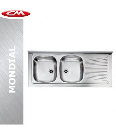 CM lavello acciaio inox, 2 vasche, 120x50 destro