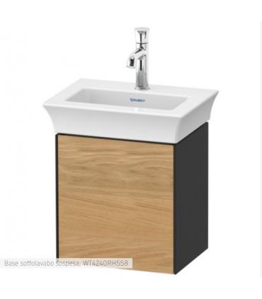 Duravit wall-hung vanity unit, White Tulip 4240L series, with door in Natural Oak