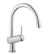 Kitchen mixer Hand shower extractableand spout round, Grohe Minta