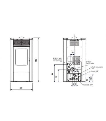 Thermo-poêle à pellets Italiana Camini Dida Idro