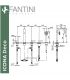 Gruppo bordo vasca, Fantini Icona Deco con bocca e doccino art.R165
