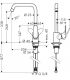 Miscelatore alto bocca quadra per lavello Hansgrohe serie Focus 260 ar