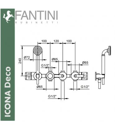 Partie externes Group baignoire, Fantini Iaveca Deco avec douchette