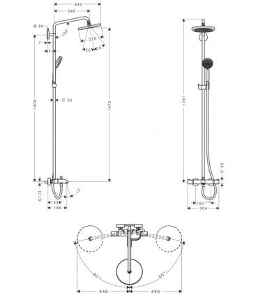 Colonna doccia termostatica Hansgrohe serie croma 220 art.27223000