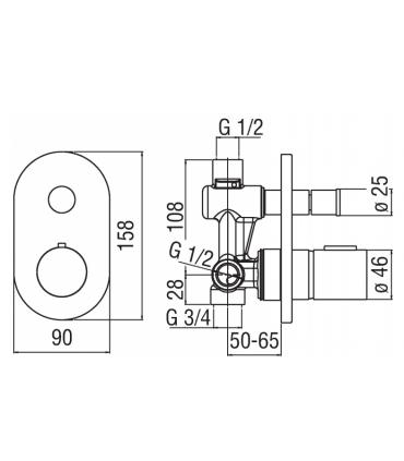 Built in mixer for shower Nobili collection Likid