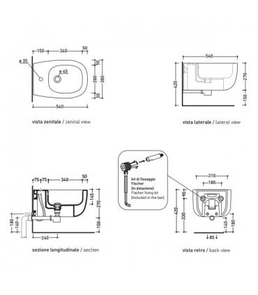 Bidet suspendu Flaminia Bonola BN218