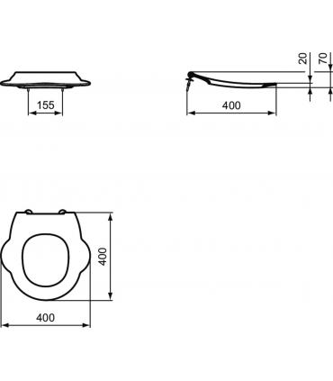 Anello per sedile wc disabili Ideal Standard Contour 21 per wc S3123