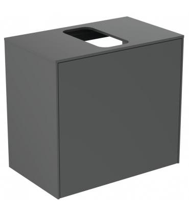 Meuble mince laqué pour lavabo Ideal Standard, série Conca