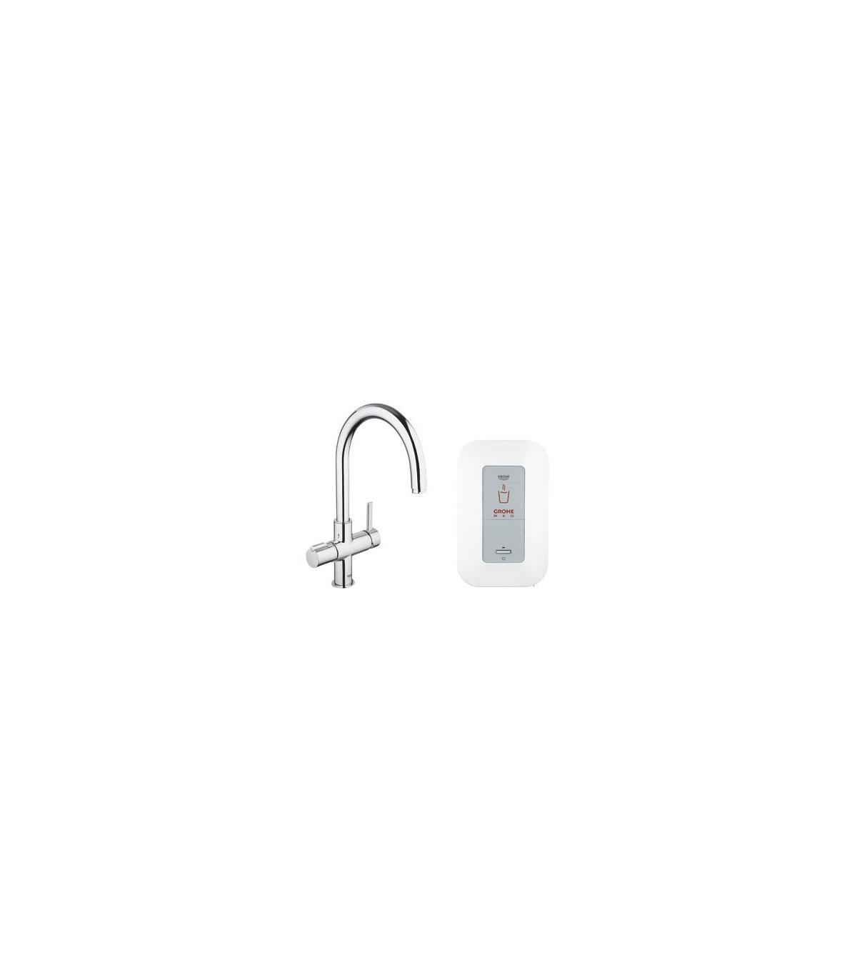 Mixer with Purifier hot water for sink Red Grohe