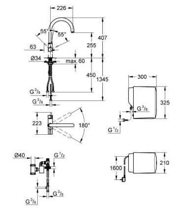 Robinet avec Purificateur et eau chaud pour evier collection Red Grohe