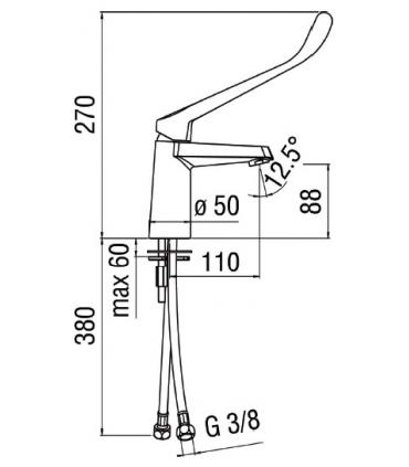 Washbasin mixer   with clinical lever Nobili without  drain