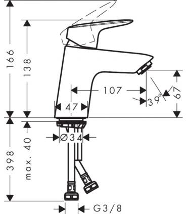 Washbasin mixer single hole 70 collection Logis Hansgrohe