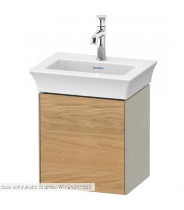 Meuble sous-vasque suspendu Duravit, série White Tulip 4240L, avec porte en Chêne Naturel