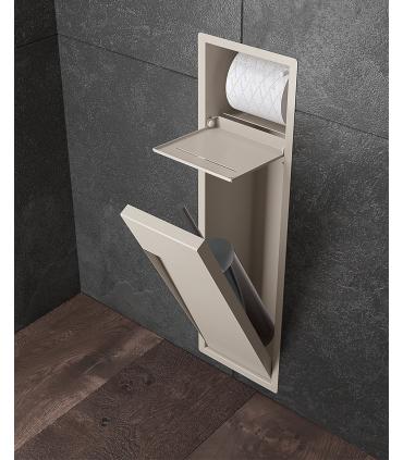 Modulo con Paper holder and toilet brush holder  in steel  INDA linea My Secret