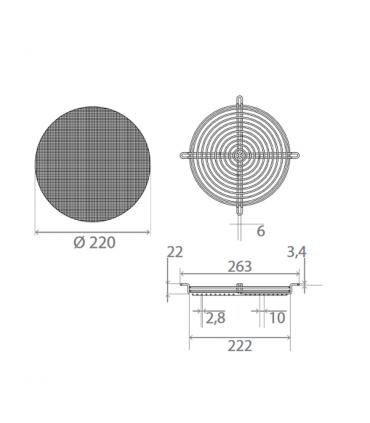 Kit of 2 anti-insect protections for external aesthetic grilles with fixed fins GB0738