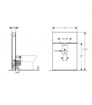 Cassetta wc filoparete Monolith Plus Geberit art.131.202.SI.5