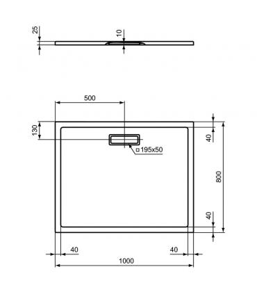 Ideal Standard Ultraflat New rectangular shower tray