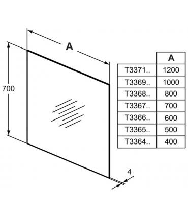 Miroir à bord poli Ideal Standard sans éclairage