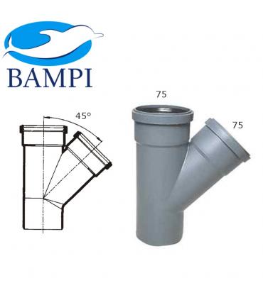 Conduir  de raccordement  pour ecoulement   angle   45' HTEA Bampi, gris