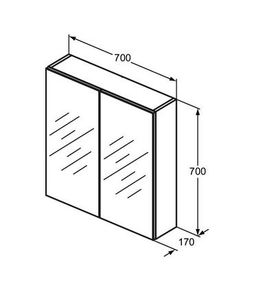 Miroir conteneur simple Ideal Standard 2 portes