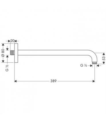 Braccio doccia parete 39cm 1/2'' Hansgrohe art.27413000