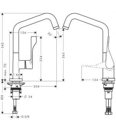 Miscelatore leva clinica per lavello Hansgrohe Axor Citterio art.39850