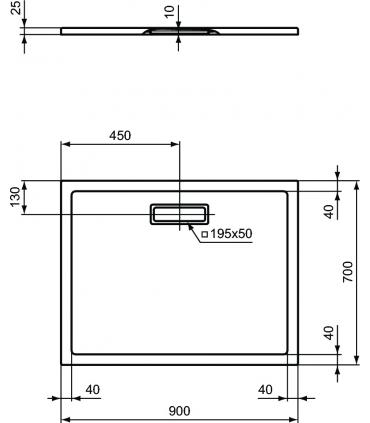 Ideal Standard Ultraflat New rectangular shower tray