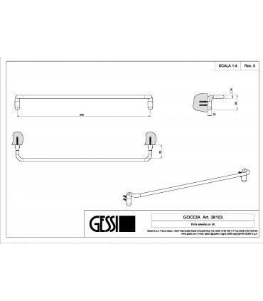 Porta salviette lineare Gessi Goccia cromo art.38103