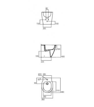 Bidet sur pied jusqu'au mur Ideal standard connect space e118901